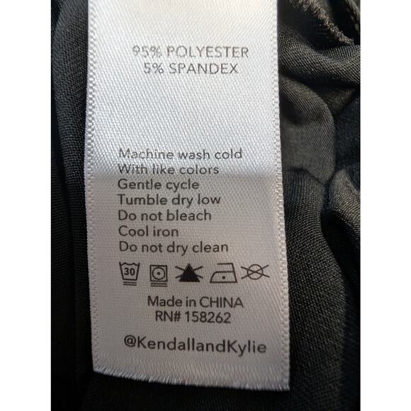 Kendall and Kylie Black Mock Neck Bodysuit Mesh Front Women Size S Stretch - Picture 7 of 7